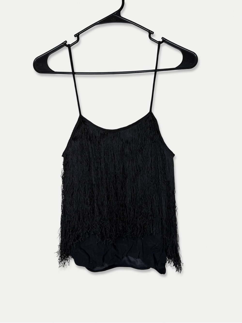 ALEXIS Fringe Blouse Sleeveless Small Black GUC